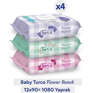 Baby Turco Flower Bunch Islak Havlu 12X90 (1080 Yaprak)
