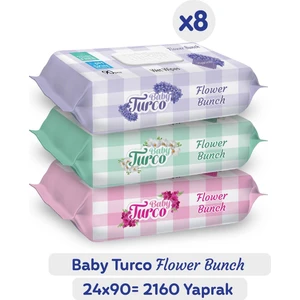 Baby Turco Flower Bunch Islak Havlu 24X90 (2160 Yaprak)