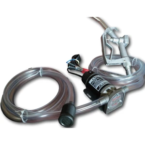 12 Volt 3/4'' Hortum Çıkışlı Dıştan Çekme Mazot Aktarma Sıvı Transfer Pompası + Akaryakıt Tabancası + 5 Metre Hortum Seti