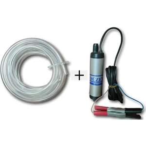 24 Volt Mini (Küçük) Dalgıç Mazot Aktarma Sıvı Transfer Pompası + 3 Metre Hortum Seti (Su - Süt - Yağ)