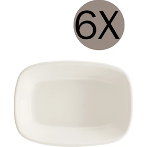 Bonna Porselen Beyaz Gourmet Dikdörtgen Kayık 17x11.5 Cm 6'Lı Takım Grm17dky