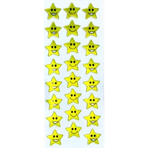 Sticker Kabartmalı Stiker Defter, Planlayıcı Etiket Yıldız Gülenyüz (CB253) 16X7 cm