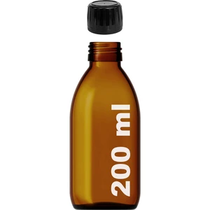 200 cc Amber Ecza Şişesi 200 ml Kilitli Siyah Kapaklı Kahverengi Yuvarlak Cam Şişe 1 Adet