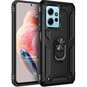 Xiaomi Redmi Note 12 4g Kılıf Military Ring Holder Siyah