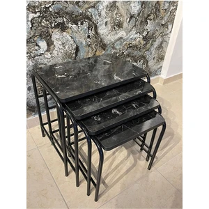 AslanStore Metal Zigon Sehpa Orta Sehpa Yan Sehpa Metal 4'lü