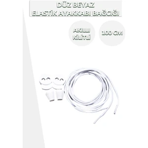 Lucky Akıllı Kilitli Elastik Düz Ayakkabı Bağcık 100 cm
