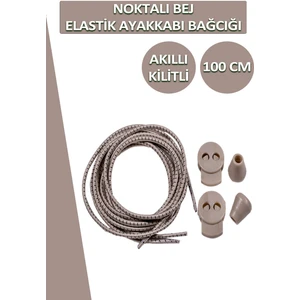 Lucky Akıllı Kilitli Elastik Noktalı Ayakkabı Bağcık 100 cm