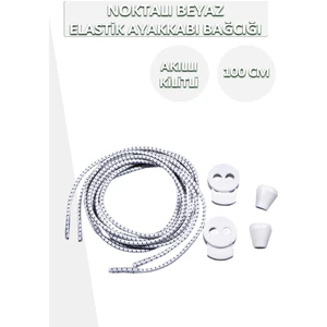 Lucky Akıllı Kilitli Elastik Noktalı Ayakkabı Bağcık 100 cm