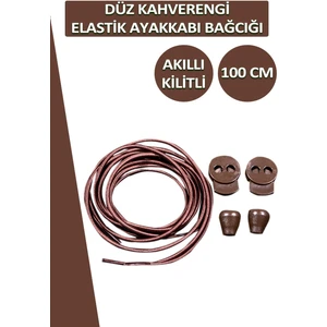 Lucky Akıllı Kilitli Elastik Düz Ayakkabı Bağcık 100 cm