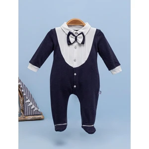 Bilge Bebek Miniborn Erkek Bebek Lacivert Smokin Tulum