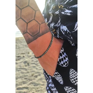 The Collection Unisex Kararmaz Siyah Çelik Arnavut Zincir Örme Bileklik – Şık ve Dayanıklı Unisex Tasarım