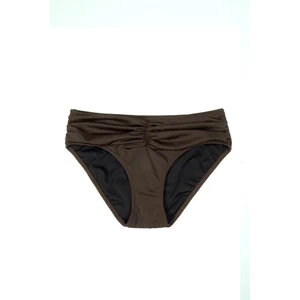 Kadın Ön Büzgü Detaylı Kahverengi Bikini Altı