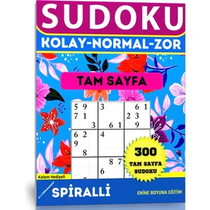 Sudoku Tam Sayfa Kolay-Normal-Zor (300 Süper Sudoku Kalem Hediyeli)
