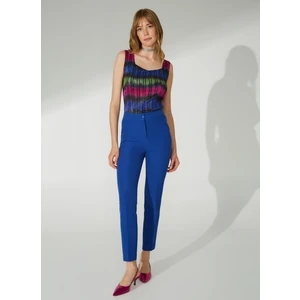 Normal Bel Standart Saks Kadın Pantolon 23YSL5001