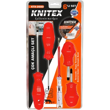 Knitex KTX-2680 Çok Amaçlı Tornavida Set 6 Lı -95 Fiyatı