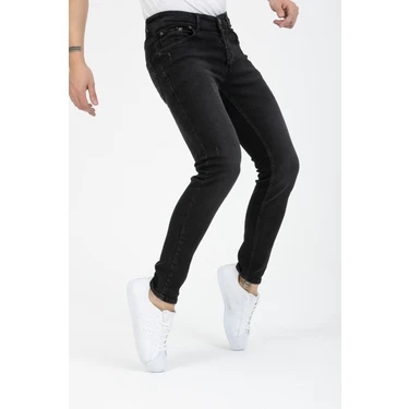 OneZero Erkek Siyah Tırnaklı Skinny Fit