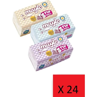 Maylo Puf Mendil 100 Yaprak 24'lü Paket (Toplam 2400 Yaprak