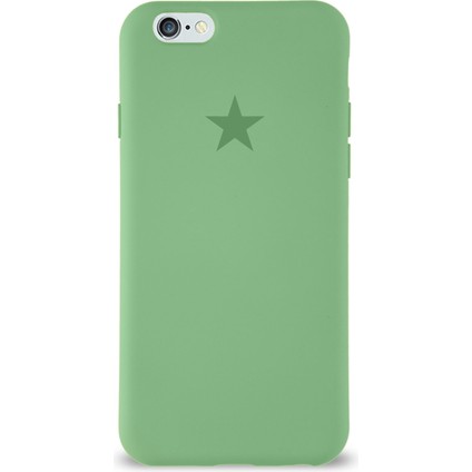 Apple iPhone 6 ile Uyumlu Kapak Yıldız Logolu Içi Kadife Lansman Silikon Kılıf - Yeşil