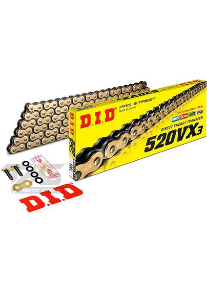 520-106VX3 2017-2022 Cf Moto 250NK Uyumlu Zincir Vx3 Xring Gold (Sarı) Renk