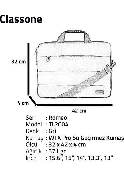 TL2004 Romeo 15.6" Notebook Çantası