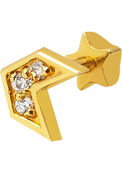 Yön 14 Ayar Altın Tragus Küpe