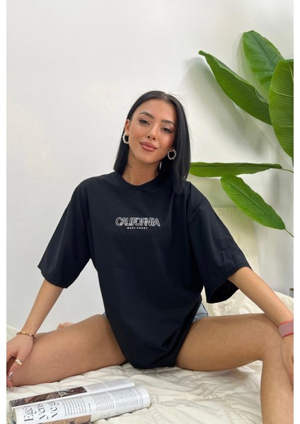 Kadın Siyah California T-Shirt modelleri