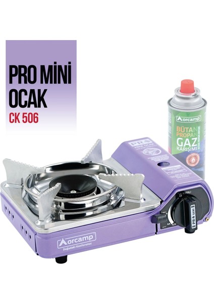 Orcamp Tekli Çantalı Mini Portatif Ocak Mor CK-506