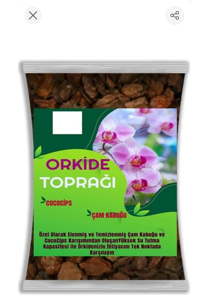 5 Litre Orkide Toprağı Çam Kabuğu ve Cococips Karışımlı Elenmiş Temizlenmiş İri Parçalı