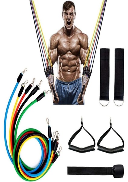5 Li Profesyonel Direnç Lastiği Seti Plates Spor Fitness Kondisyon Hafif Pratik Direnç Lastik Seti
