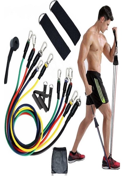 5 Li Profesyonel Direnç Lastiği Seti Plates Spor Fitness Kondisyon Hafif Pratik Direnç Lastik Seti