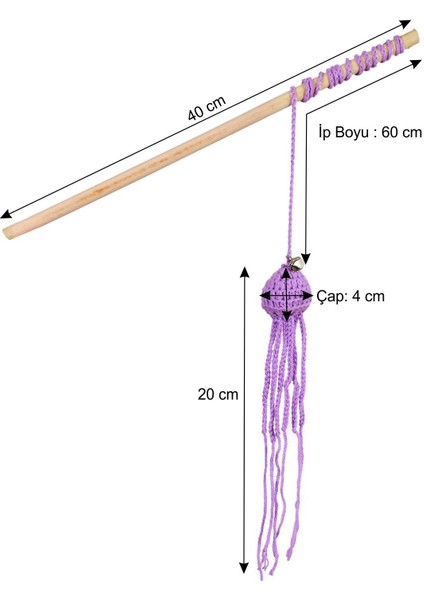 Kedi Oynatma Oltası Ahtapot Kedi Oynatma Olta El Örgüsü