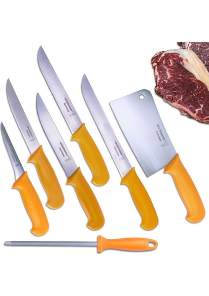 Messermann Germany | Bıçak Seti - (7 Parça / Sarı)