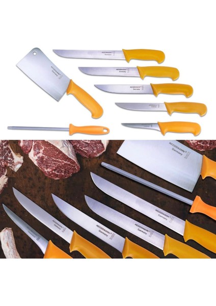 Messermann Germany | Bıçak Seti - (7 Parça / Sarı)