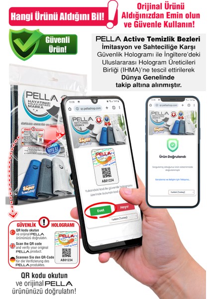Pella Active Çamaşır Suyu ile Kullanılabilen Mikrofiber Bez 12'li Temizlik Bezi fırsatları