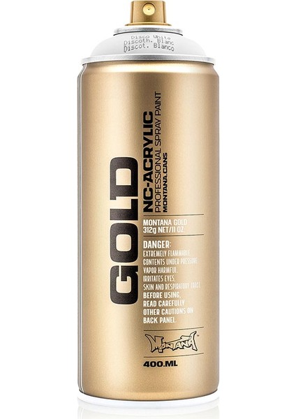 Montana Gold Akrilik Sprey Boya 400ML Disco White (Fluo) F9100
