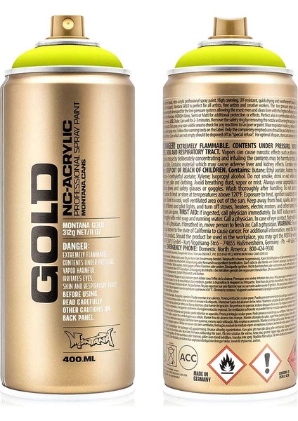 Montana Gold Akrilik Sprey Boya 400ML Flash Yellow (Fluo) F1000 modelleri