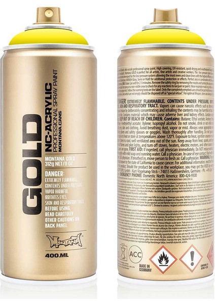 Montana Gold Akrilik Sprey Boya 400ML 100% Yellow P1000 modelleri