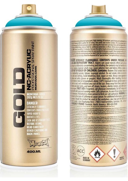 Montana Gold Akrilik Sprey Boya 400ML 100% Cyan P2000 modelleri
