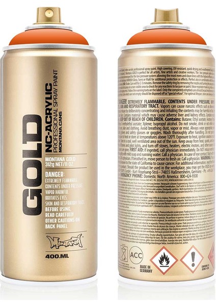 Montana Gold Akrilik Sprey Boya 400ML Shock Orange S2010 modelleri