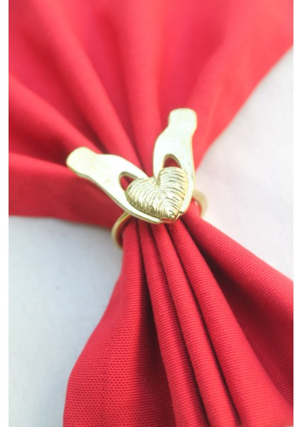 6 Adet Gold Love is a Passion Peçete Halkası - Napkin Ring