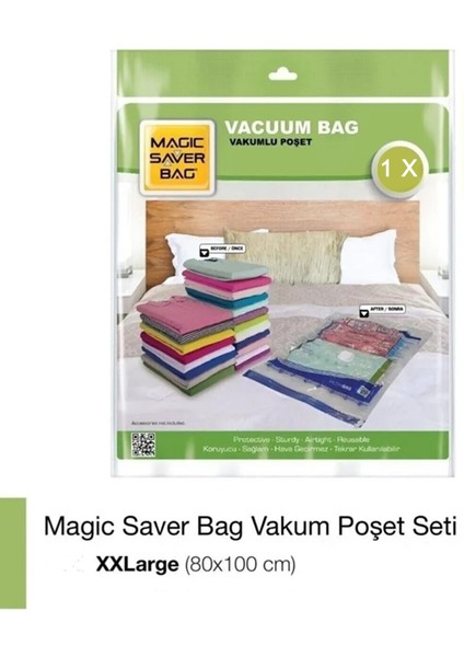 Xxl Boy (80 cm x 100 Cm) Vakumlu Poşet - Vakumlu Hurç - Vakumlu Torba