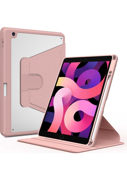 Apple iPad 9. 8. 7. Nesil 10.2" 2021 Kılıf Dönebilen Kalem Bölmeli Standlı A2602 A2603 A2604 A2605 (Nayn)