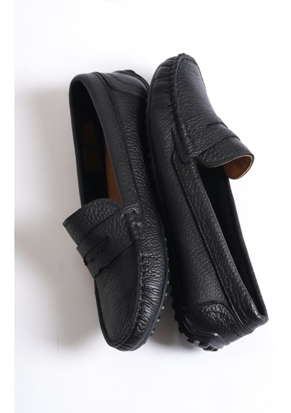 202-S Oval Burunlu Kadın Siyah Babet & Loafer Ayakkabı