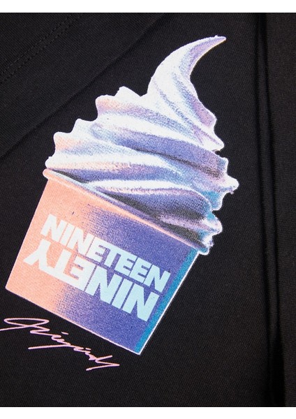 Jorwavepop Tee Ss Crew Neck Erkek Siyah T-shirt 12235257-Black modelleri