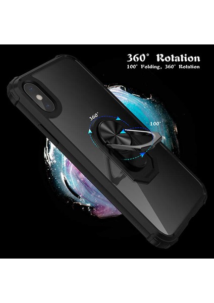 Apple iPhone Xs Max 6.5 Airbagli Yüzüklü Ultra Koruyucu Silikon Kılıf