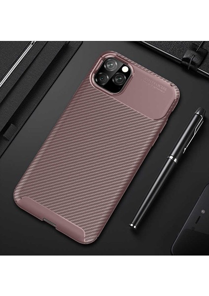 Apple iPhone 11 Pro Karbon Tasarımlı Ultra Dayanıklı Silikon Kılıf