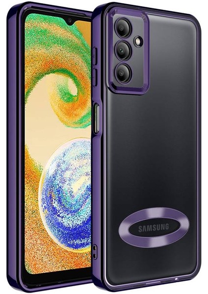 Samsung Galaxy A54 5g Uyumlu Kılıf Şeffaf Logo Gösteren Parlak Renkli Kenar Telefon Kılıfı Kapak