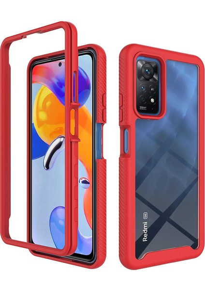 Xiaomi Redmi Note 11 Pro Için Bumper Yerleşik Ekran 360 Tam Koruma Kılıf Kapaklı (Yurt Dışından)