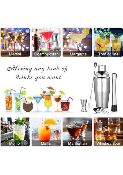 750ML 6'lı Paslanmaz Kokteyl Hazırlama Seti (Yurt Dışından) indirimleri