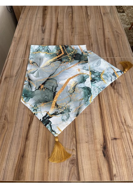 Mermer Gold Desenli Runner